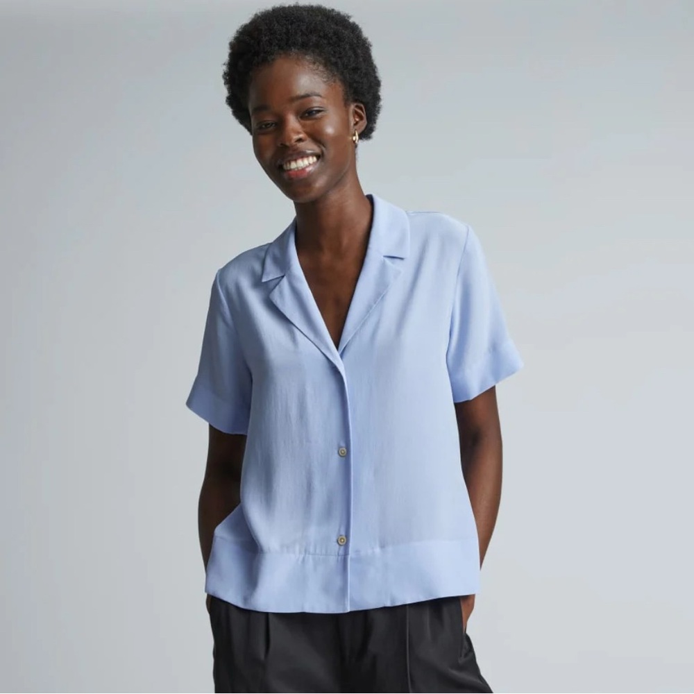 NWT Everlane Notch Shirt in Washable Silk